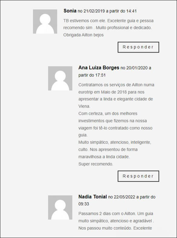 Depoimento de Sonia sobre passeio guiado com o Aílton em Viena