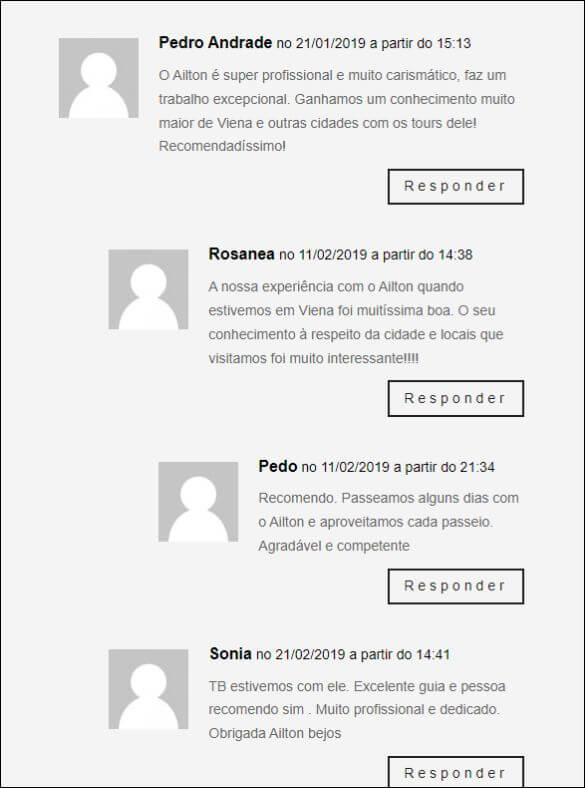 Depoimento de Pedro Andrade sobre passeio guiado com o Aílton em Viena