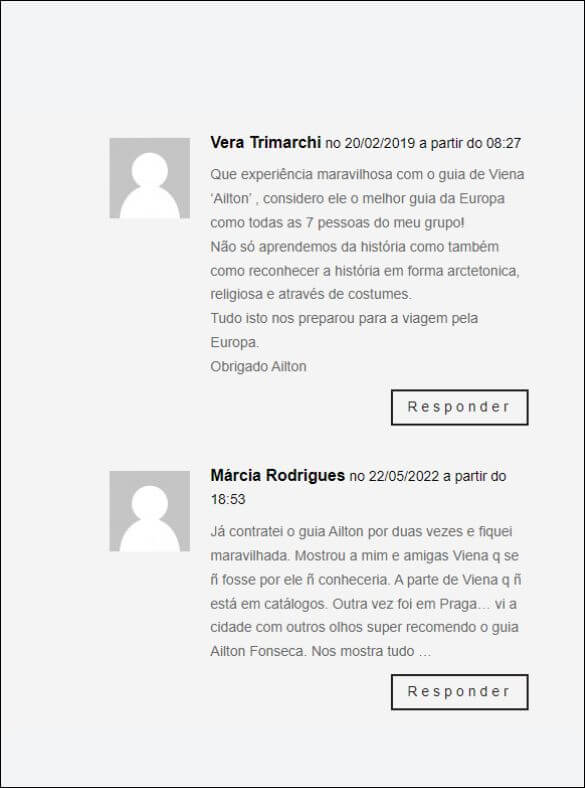 Depoimento de Vera Trimarchi sobre passeio guiado com o Aílton em Viena