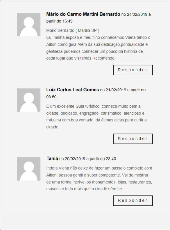 Depoimento de Mário do Carmo Martini Bernardo sobre passeio guiado com o Aílton em Viena