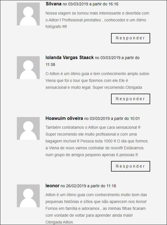 Depoimento de Silvana sobre passeio guiado com o Aílton em Viena