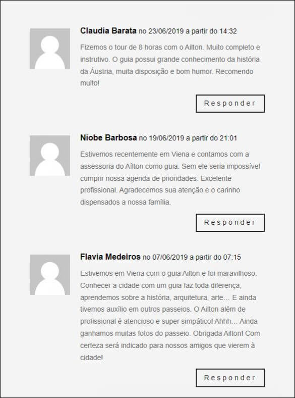 Depoimento de Claudia Barata sobre passeio guiado com o Aílton em Viena