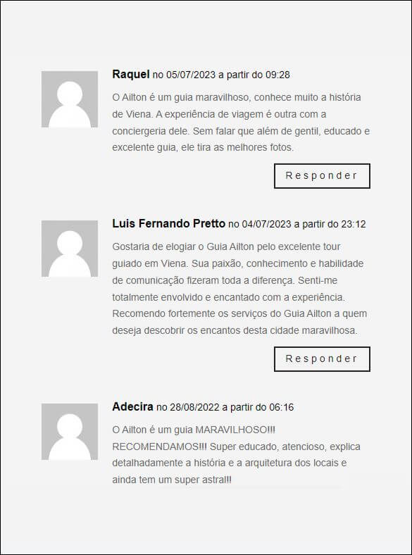 Depoimento de Raquel sobre passeio guiado com o Aílton em Viena